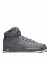 Baskets montantes en cuir gris foncé Nike