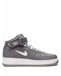 Baskets montantes en cuir gris foncé Nike