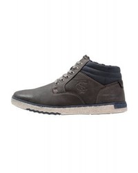 Baskets montantes en cuir gris foncé Tom Tailor