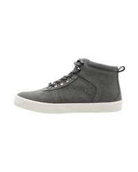 Baskets montantes en cuir gris foncé YOURTURN