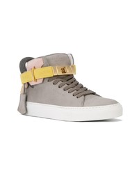 Baskets montantes en cuir grises Buscemi