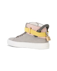 Baskets montantes en cuir grises Buscemi