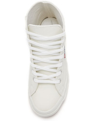 Baskets montantes en cuir grises Superga