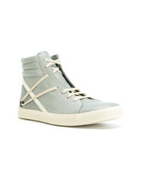 Baskets montantes en cuir grises Adidas By Rick Owens