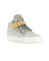 Baskets montantes en cuir grises Giuseppe Zanotti Design