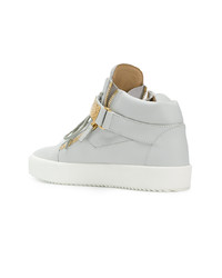 Baskets montantes en cuir grises Giuseppe Zanotti Design