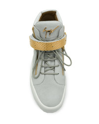 Baskets montantes en cuir grises Giuseppe Zanotti Design