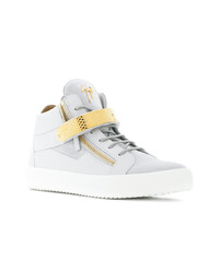 Baskets montantes en cuir grises Giuseppe Zanotti Design