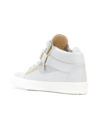 Baskets montantes en cuir grises Giuseppe Zanotti Design