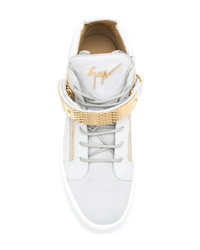 Baskets montantes en cuir grises Giuseppe Zanotti Design