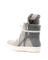 Baskets montantes en cuir grises Rick Owens