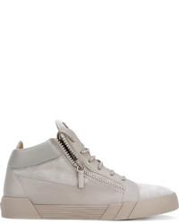 Baskets montantes en cuir grises Giuseppe Zanotti Design