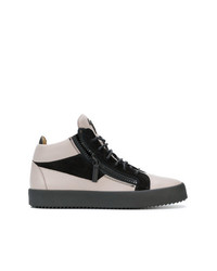 Baskets montantes en cuir grises Giuseppe Zanotti Design