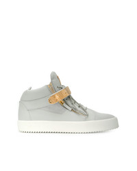 Baskets montantes en cuir grises Giuseppe Zanotti Design