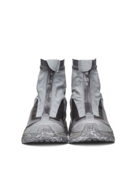 Baskets montantes en cuir grises 11 By Boris Bidjan Saberi