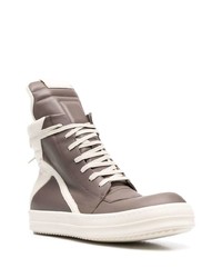 Baskets montantes en cuir grises Rick Owens