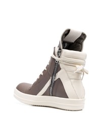 Baskets montantes en cuir grises Rick Owens