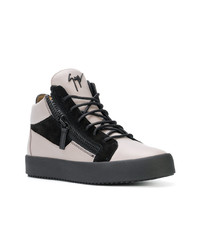 Baskets montantes en cuir grises Giuseppe Zanotti Design