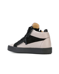 Baskets montantes en cuir grises Giuseppe Zanotti Design