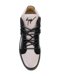 Baskets montantes en cuir grises Giuseppe Zanotti Design