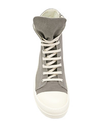 Baskets montantes en cuir grises Rick Owens DRKSHDW