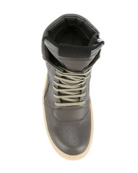 Baskets montantes en cuir grises Rick Owens