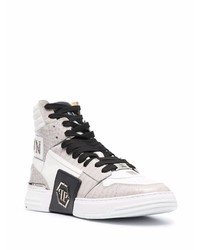 Baskets montantes en cuir grises Philipp Plein