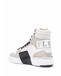 Baskets montantes en cuir grises Philipp Plein