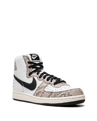 Baskets montantes en cuir grises Nike