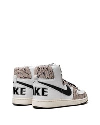 Baskets montantes en cuir grises Nike