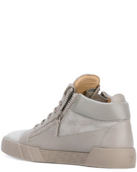 Baskets montantes en cuir grises Giuseppe Zanotti Design