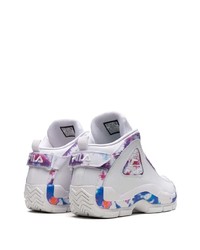 Baskets montantes en cuir imprimé tie-dye blanches Fila