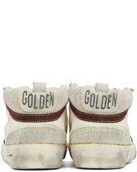 Baskets montantes en cuir imprimées beiges Golden Goose