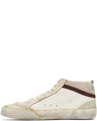 Baskets montantes en cuir imprimées beiges Golden Goose