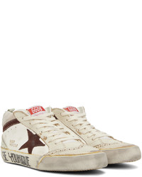 Baskets montantes en cuir imprimées beiges Golden Goose