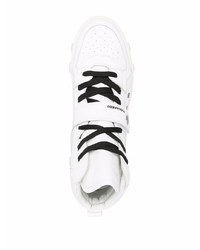 Baskets montantes en cuir imprimées blanches et noires DSQUARED2