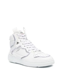 Baskets montantes en cuir imprimées blanches et noires Givenchy