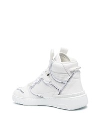 Baskets montantes en cuir imprimées blanches et noires Givenchy