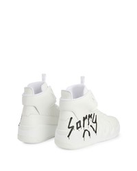 Baskets montantes en cuir imprimées blanches et noires Giuseppe Zanotti