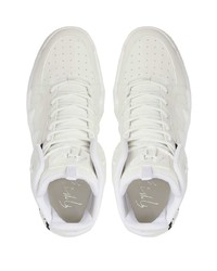 Baskets montantes en cuir imprimées blanches et noires Giuseppe Zanotti