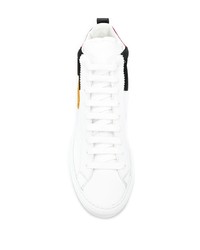 Baskets montantes en cuir imprimées blanches DSQUARED2