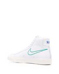 Baskets montantes en cuir imprimées blanches Nike