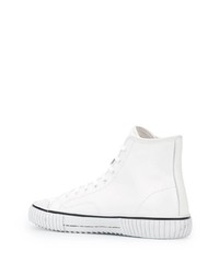 Baskets montantes en cuir imprimées blanches Karl Lagerfeld