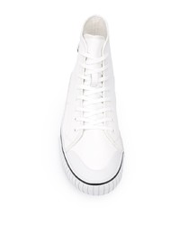 Baskets montantes en cuir imprimées blanches Karl Lagerfeld