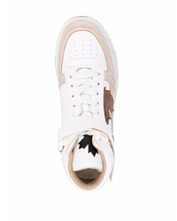 Baskets montantes en cuir imprimées blanches DSQUARED2