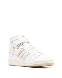 Baskets montantes en cuir imprimées blanches adidas