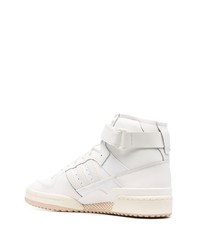 Baskets montantes en cuir imprimées blanches adidas