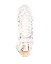 Baskets montantes en cuir imprimées blanches adidas