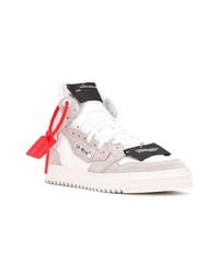 Baskets montantes en cuir imprimées blanches Off-White