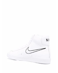 Baskets montantes en cuir imprimées blanches Nike